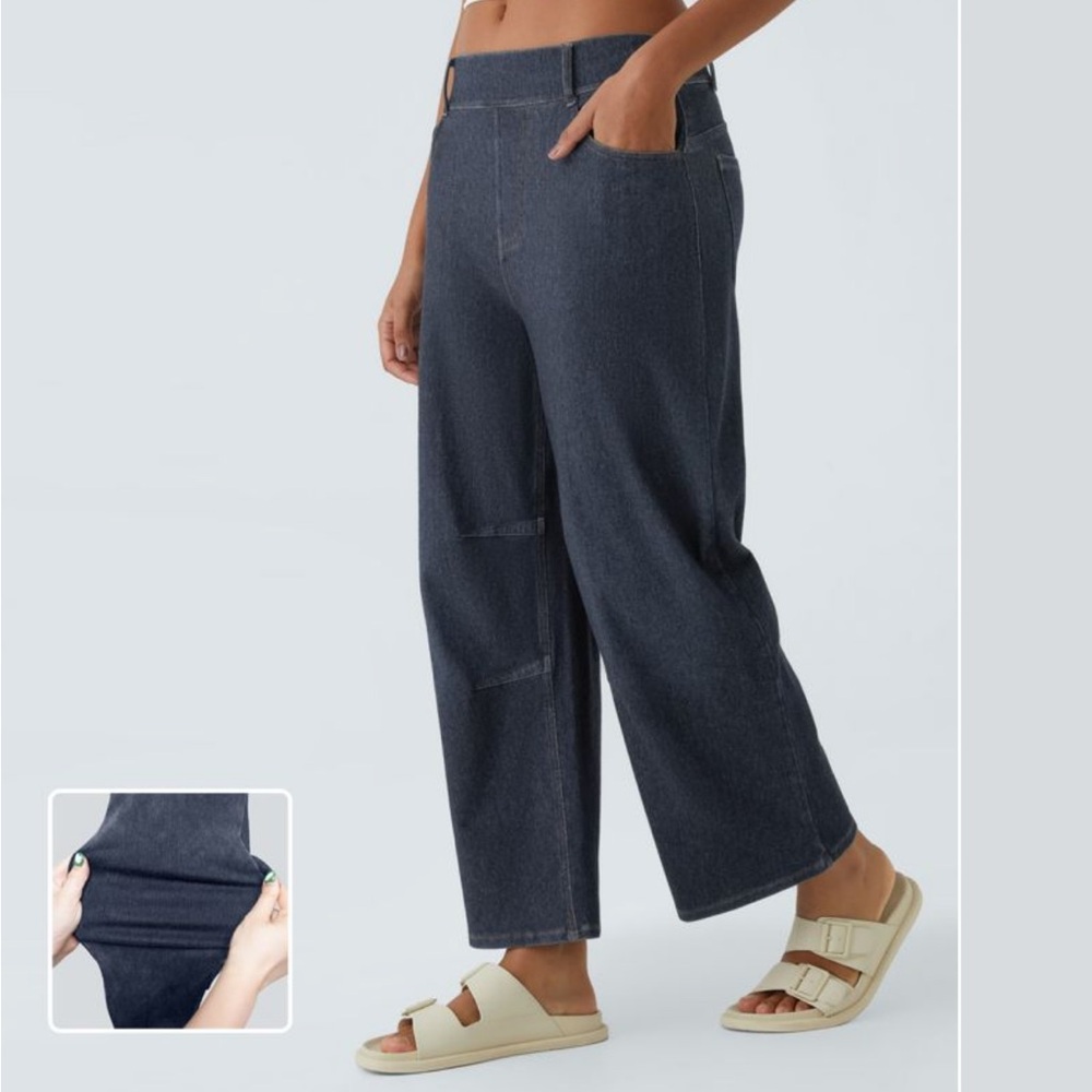 HALARA Women's Dark Blue Wide Leg Jeans